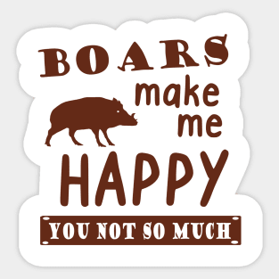 Wild boar boars happy saying wild boar animal Sticker